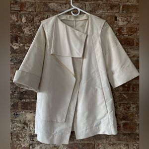 Balenciaga ivory silk jacket coat